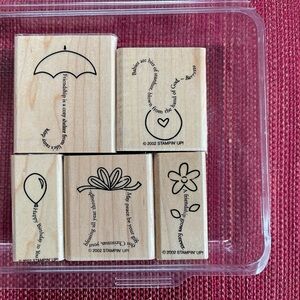 Stampin' Up! Wooden Stamp Set with multi holiday sentiments.